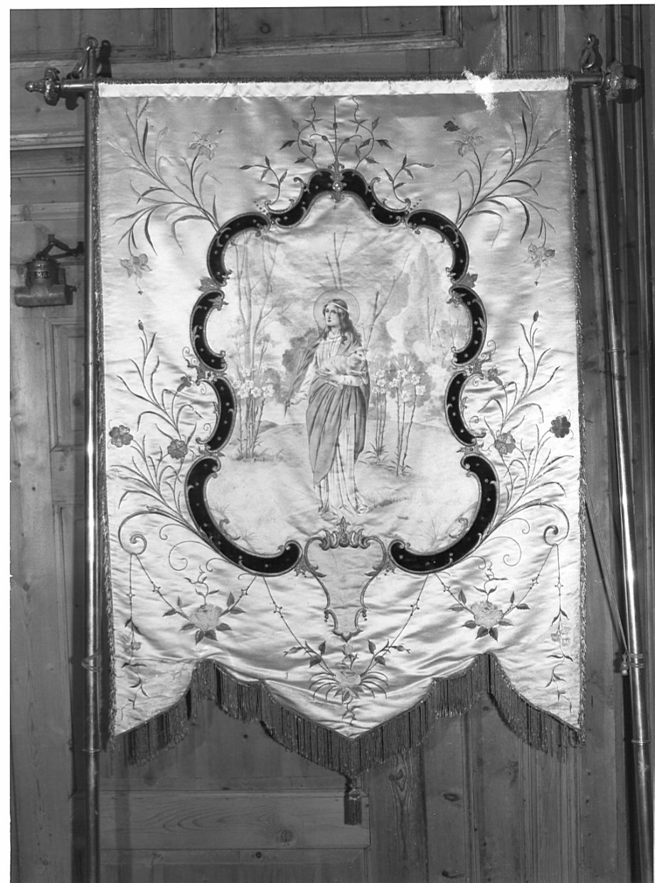 Sant'Agnese/ Madonna Immacolata (stendardo processionale) - manifattura lombarda (sec. XIX)