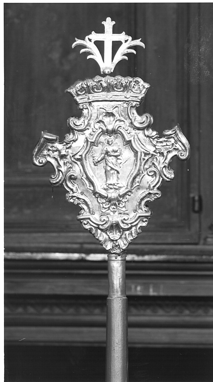 mazza processionale, opera isolata - bottega lombarda (sec. XIX)