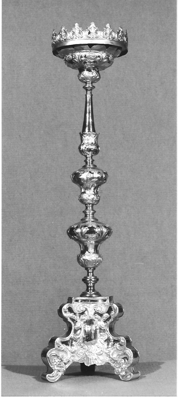 candeliere d'altare, serie - ambito valtellinese (sec. XVIII)