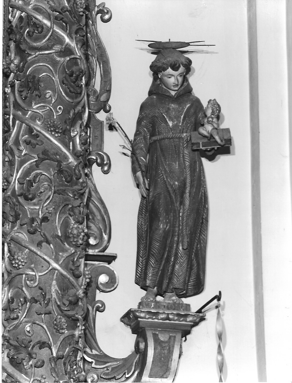 Sant'Antonio da Padova (statua, elemento d'insieme) - ambito valtellinese (seconda metà sec. XVII)
