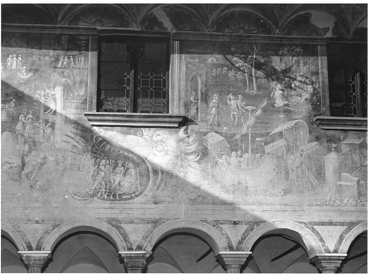 Enea parte da Cuma e approda nel Lazio (dipinto, elemento d'insieme) di De Barberis Vincenzo (e aiuti) (sec. XVI)