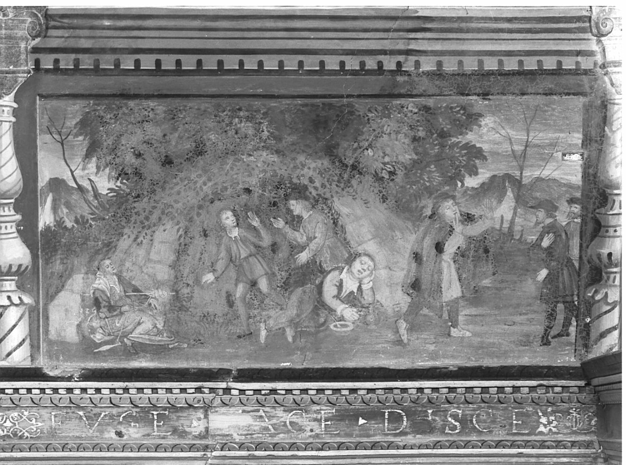 La valle del Sonno (dipinto, elemento d'insieme) di De Barberis Michele (attribuito) (sec. XVI)