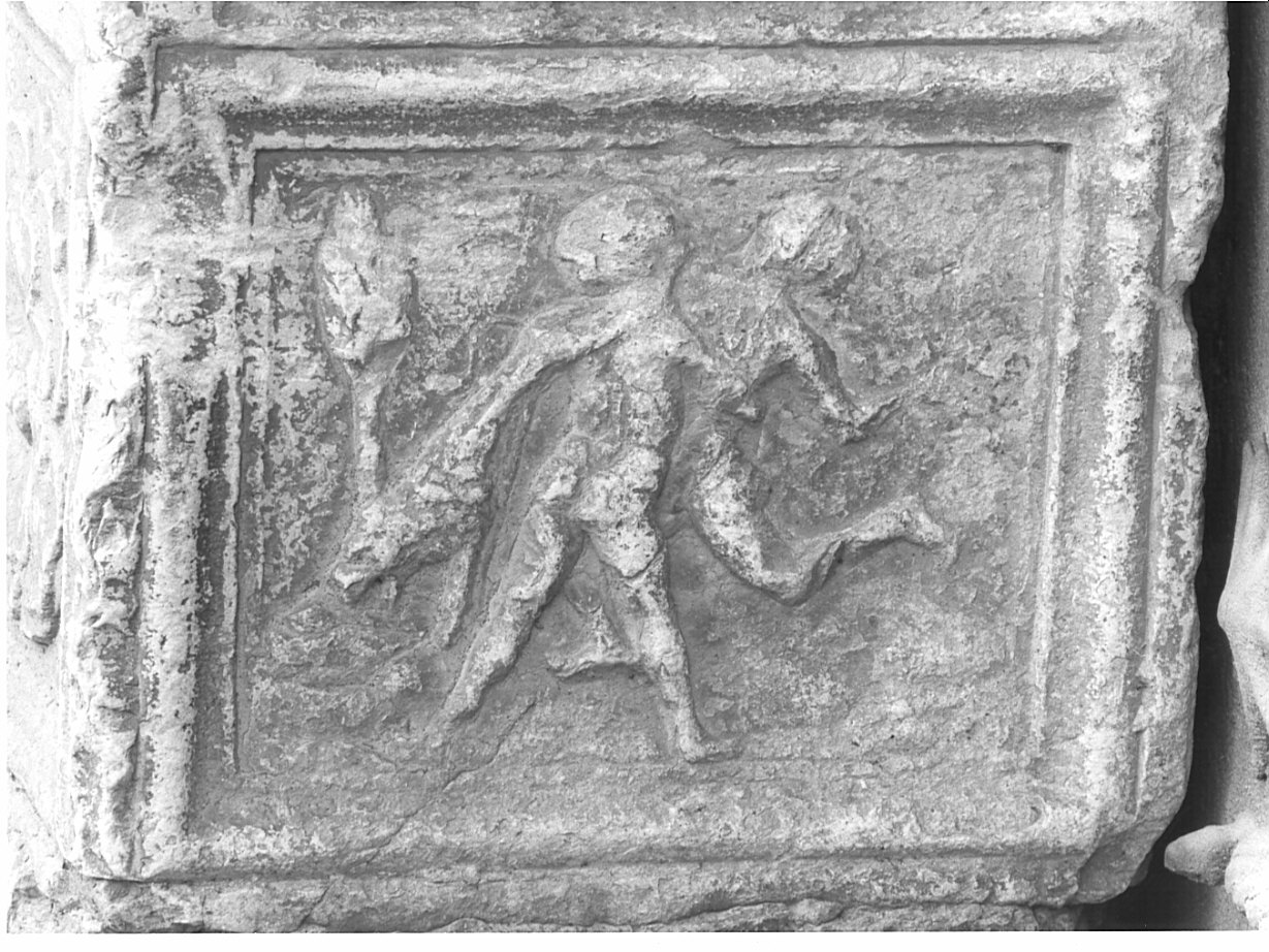 Ercole e Anteo (rilievo, elemento d'insieme) di Rodari Bernardino (maniera) (sec. XVI)