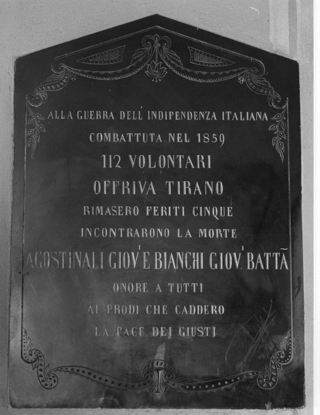 lapide commemorativa, opera isolata - bottega lombarda (sec. XIX)