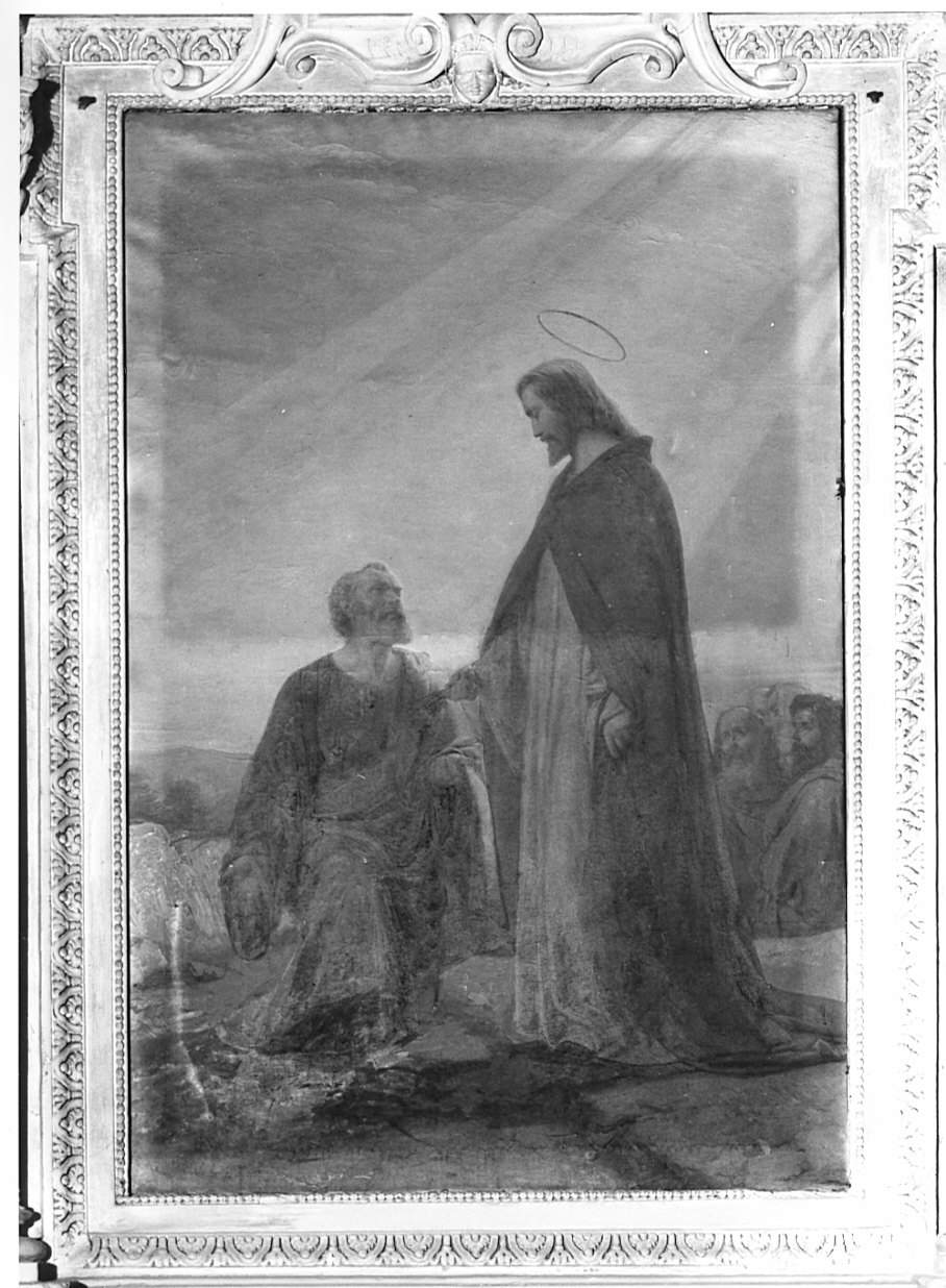 Cristo consegna le chiavi a San Pietro (dipinto, opera isolata) di Gagliardi Pietro (ultimo quarto sec. XIX)