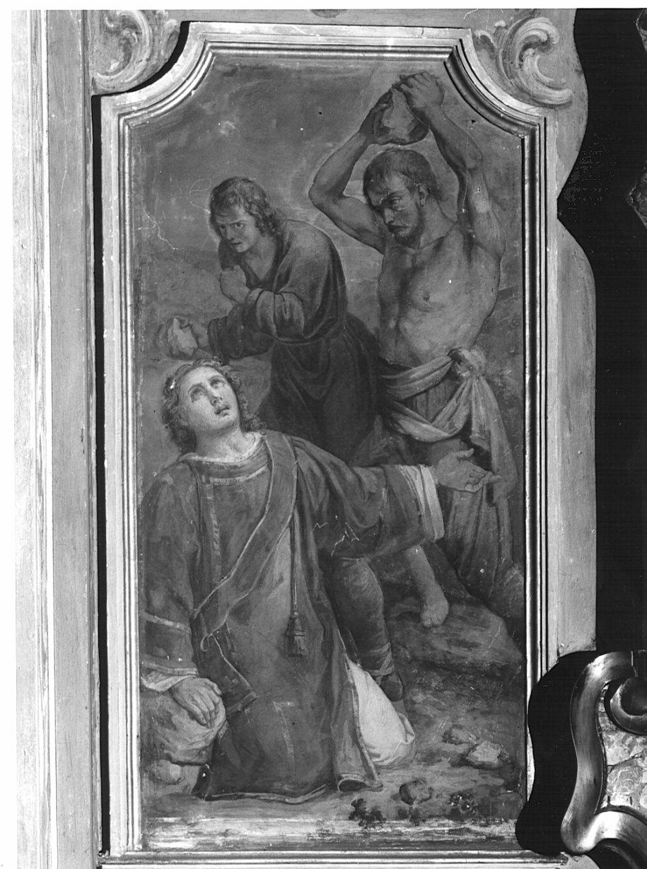 lapidazione di Santo Stefano (dipinto, elemento d'insieme) di Caimi Antonio (terzo quarto sec. XIX)