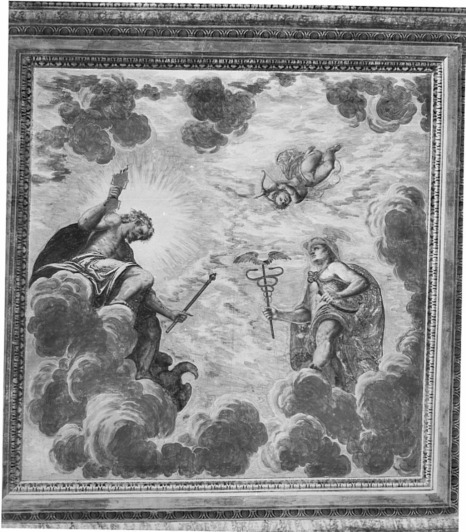 Giove/ Mercurio/ Cupido (dipinto, ciclo) di Aragoni Aragonio (sec. XVI)