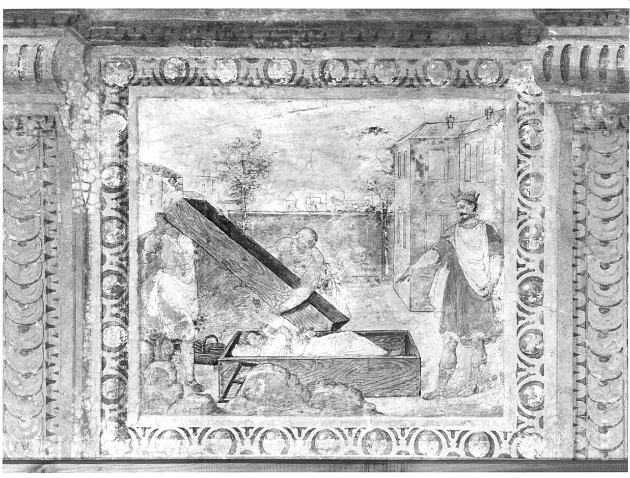Acrisio fa rinchiudere Danae e Perseo in una cassa (dipinto, ciclo) di Caneva Antonio Maria detto Porlezzino (cerchia) (sec. XVI)