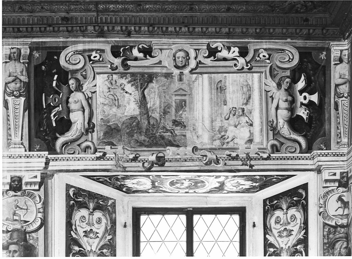 Cibele punisce Ippomene e Atalanta trasformandoli in leoni (dipinto, ciclo) di Caneva Antonio Maria detto Porlezzino (cerchia) (sec. XVI)