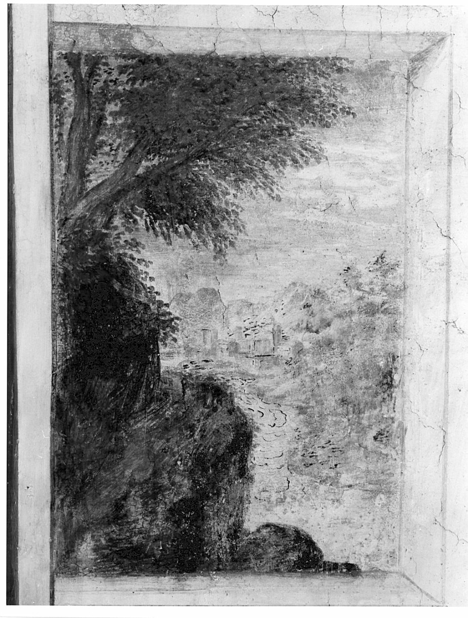 paesaggio fluviale (dipinto, ciclo) di Caneva Antonio Maria detto Porlezzino (cerchia) (sec. XVI)