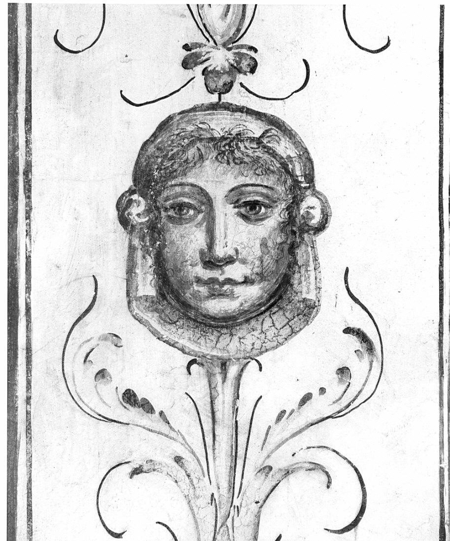 motivi decorativi a protomi umane (dipinto, ciclo) di Caneva Antonio Maria detto Porlezzino (cerchia) (sec. XVI)