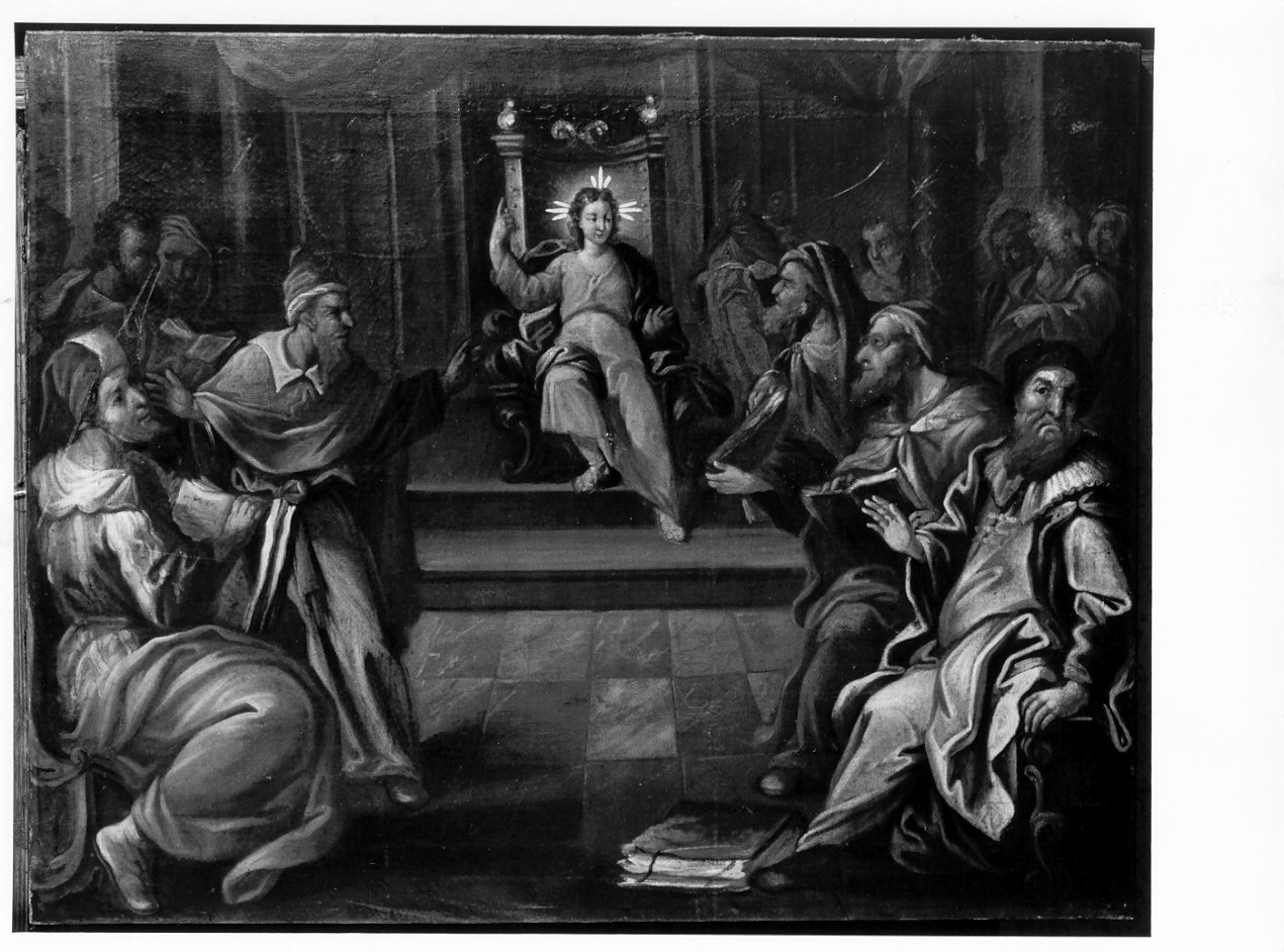 disputa di Gesù con i dottori nel tempio (dipinto, opera isolata) - ambito lombardo (sec. XVIII)