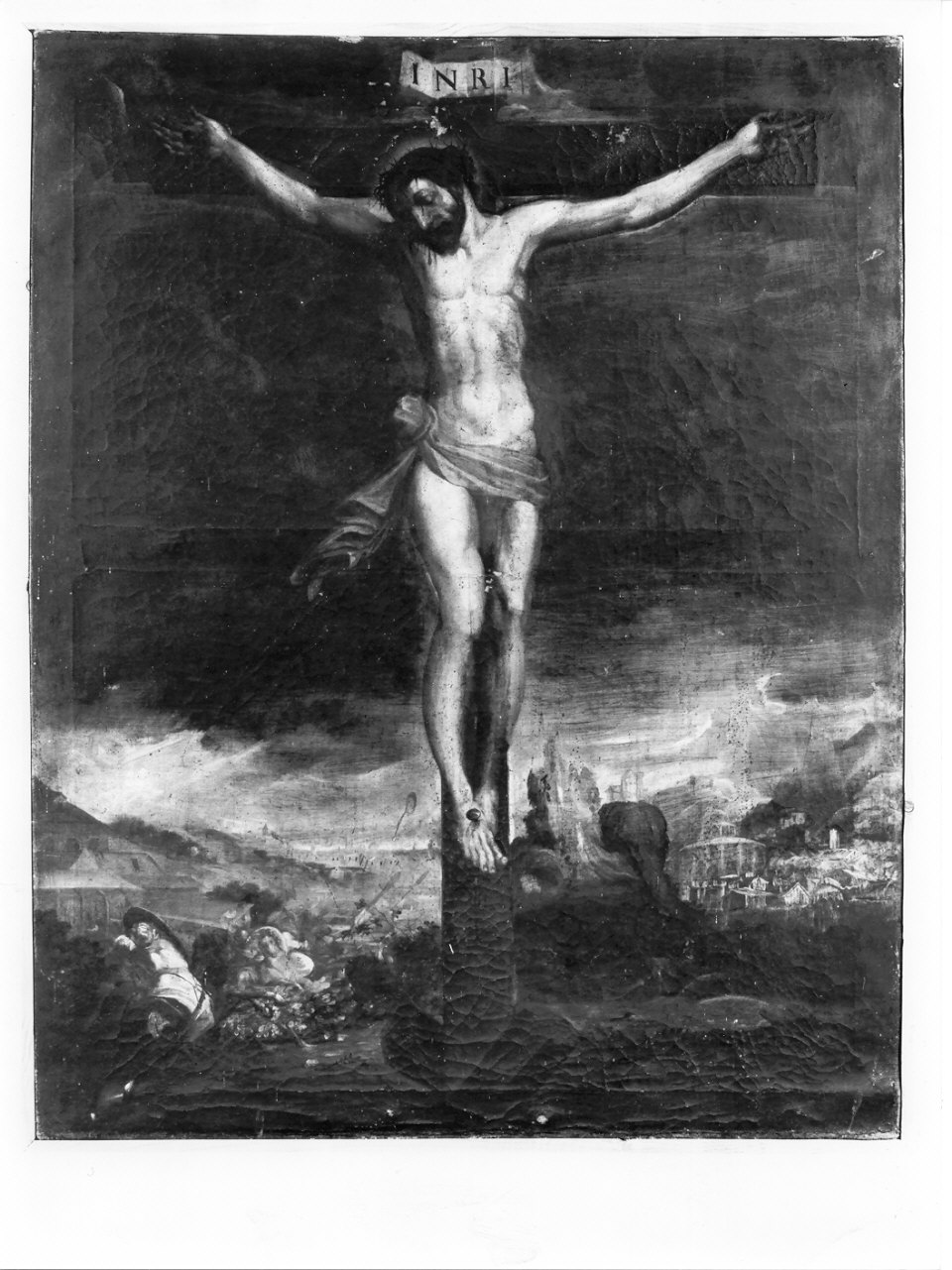 crocifissione di Cristo (dipinto, opera isolata) - ambito lombardo (sec. XVII)