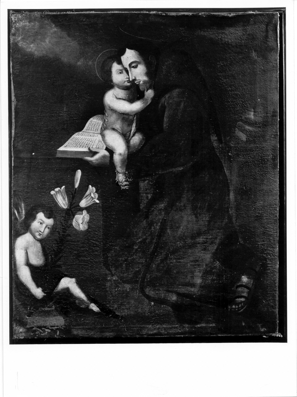 Sant'Antonio da Padova con il bambino (dipinto, opera isolata) - ambito lombardo (prima metà sec. XIX)