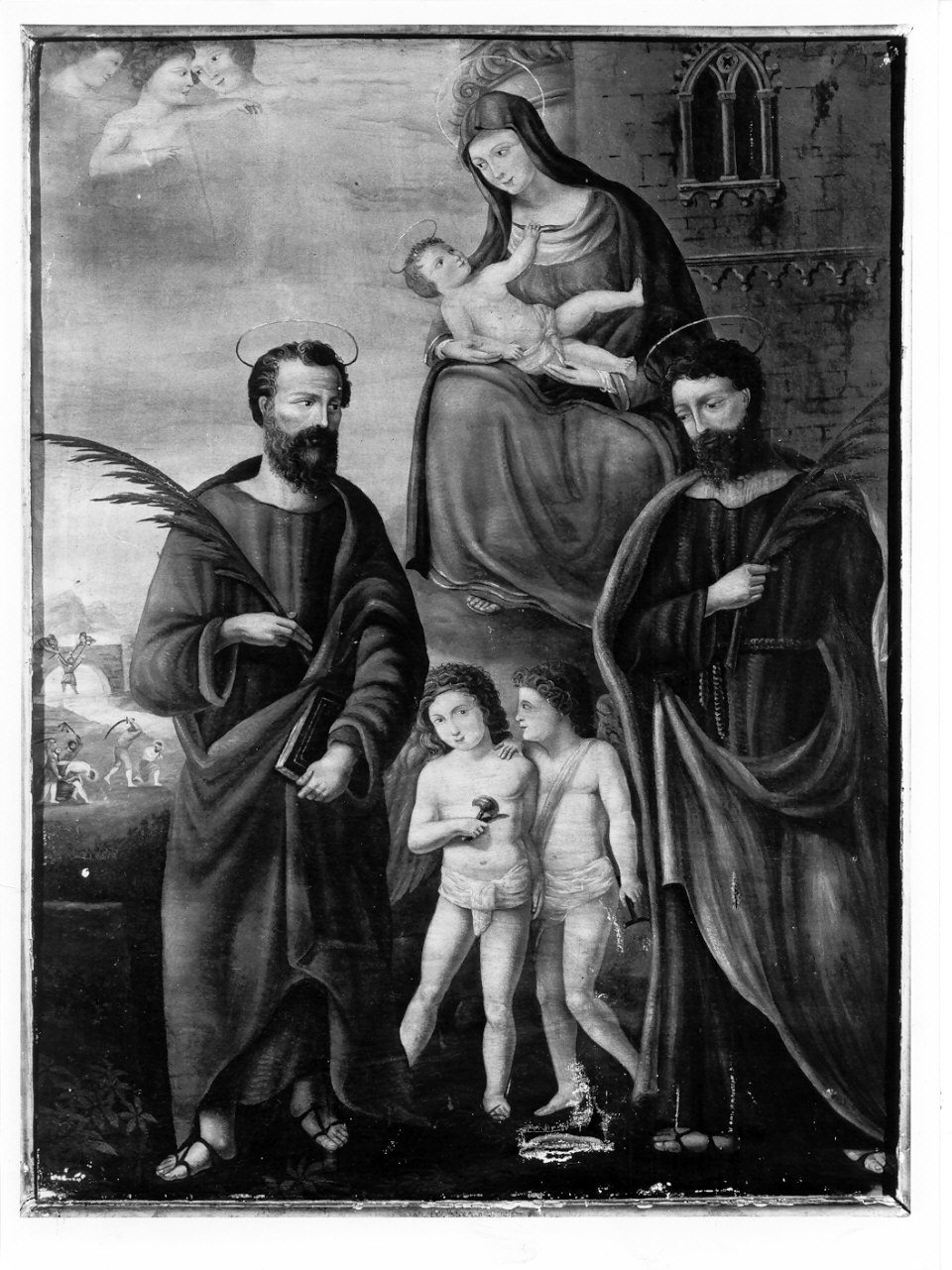 Madonna con Bambino e Santi (dipinto, opera isolata) di Vanossi Matteo (attribuito) (prima metà sec. XIX)