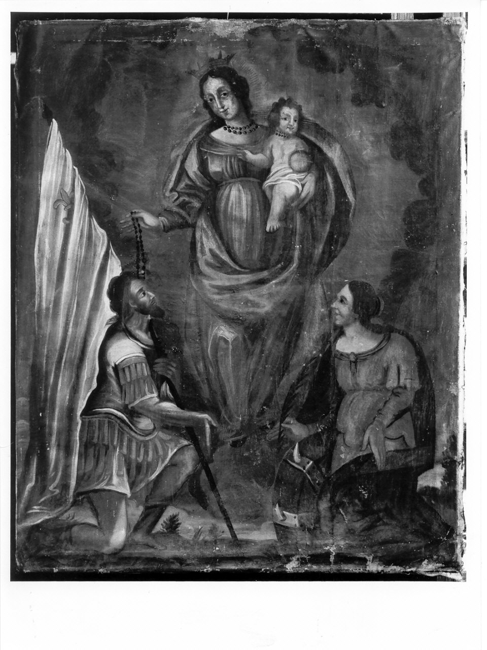 Madonna del Rosario con San Guglielmo d'Orange e Santa Caterina d'Alessandria (dipinto, opera isolata) - ambito lombardo (sec. XVIII)