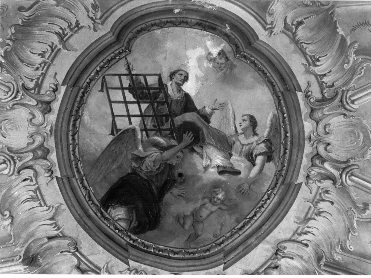 San Lorenzo (dipinto, elemento d'insieme) di Stocchetti Angelo (attribuito), Stocchetti Celso (attribuito) (sec. XIX)