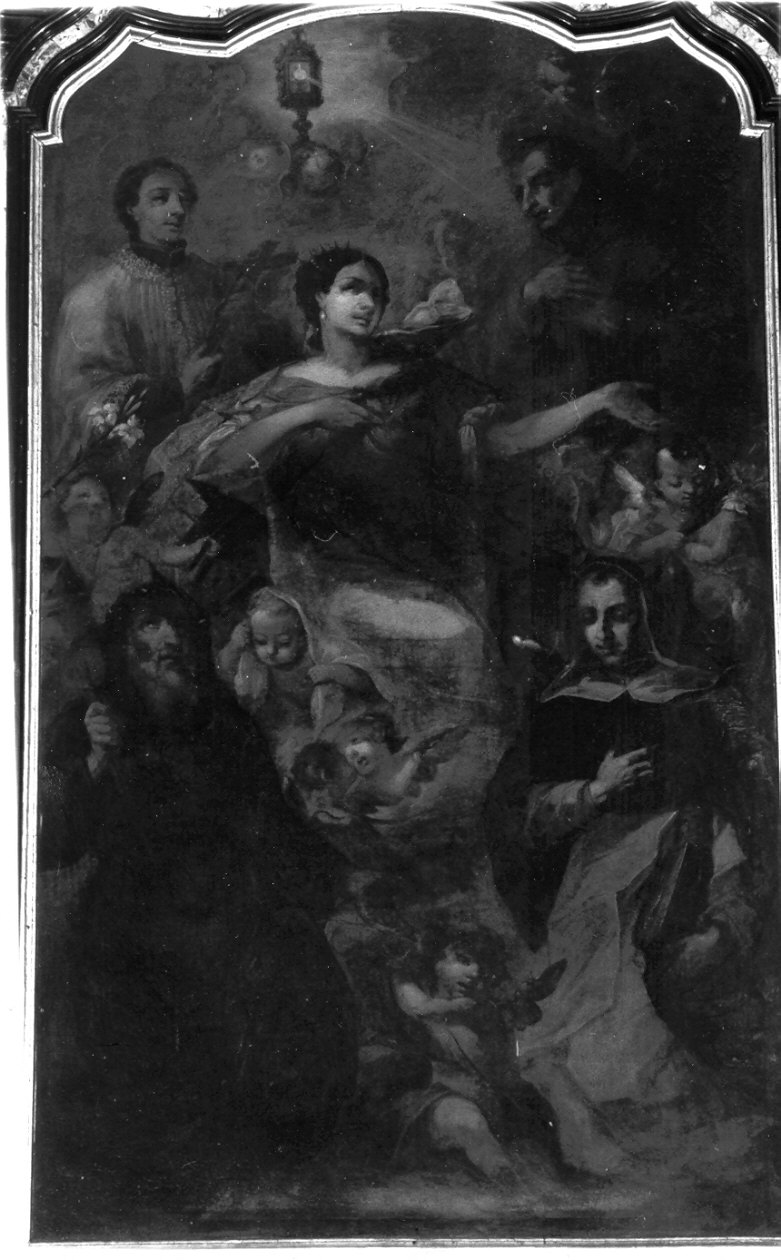 Santa Caterina d'Alessandria con i santi Luigi Gonzaga, Francesco, Antonio Abate e Domenico (pala d'altare, opera isolata) - ambito lombardo (prima metà sec. XVIII)