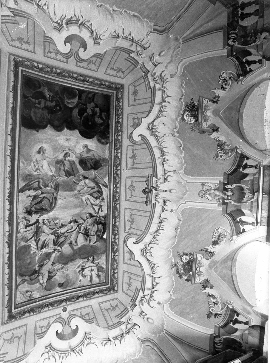 motivi decorativi architettonici e floreali (dipinto, elemento d'insieme) - ambito lombardo (sec. XVIII)