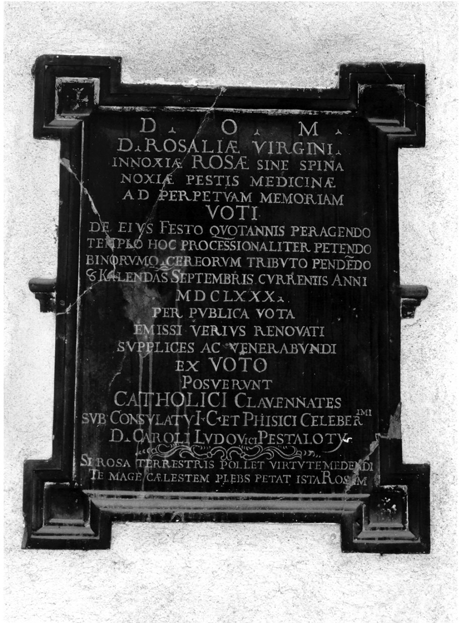 lapide commemorativa, opera isolata - ambito della Val Chiavenna (sec. XVII)