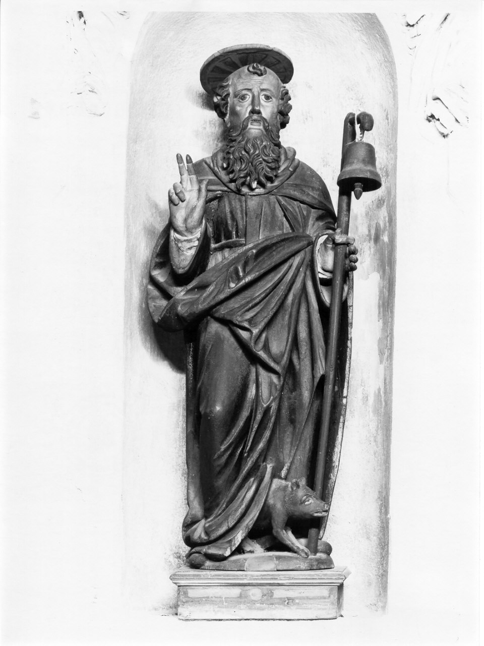 Sant'Antonio Abate (statua, elemento d'insieme) - ambito transalpino (prima metà sec. XVI)