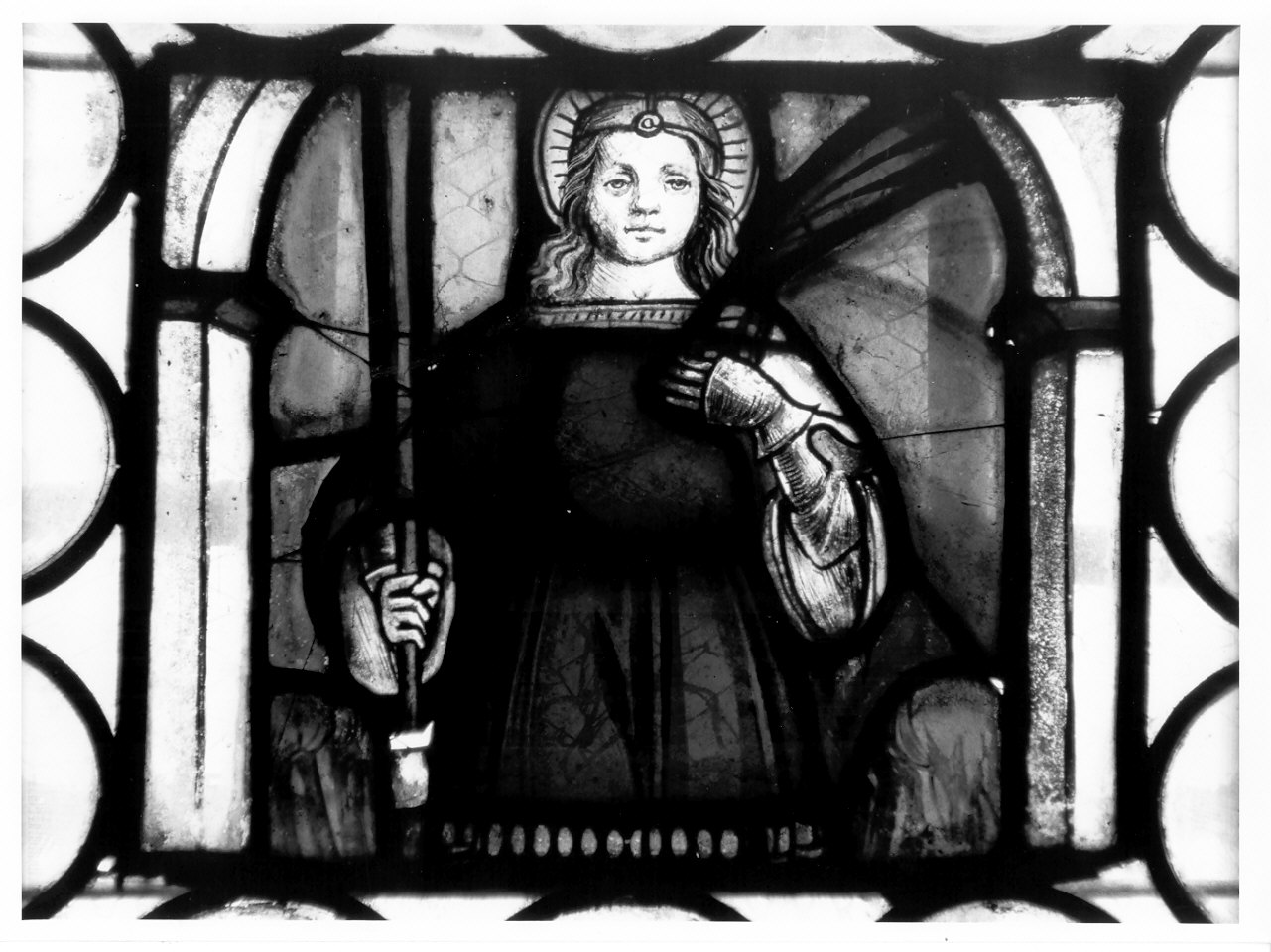 San Giorgio (vetrata, elemento d'insieme) - ambito lombardo (sec. XVI)