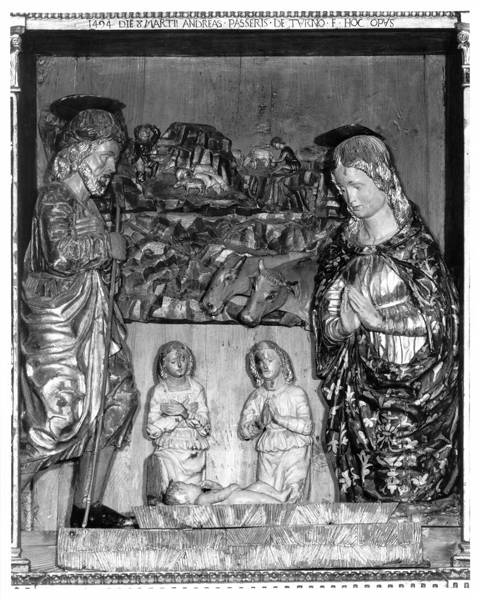 natività di Gesù (gruppo scultoreo, elemento d'insieme) di Bussolo Pietro, De Passeris Andrea (sec. XV)