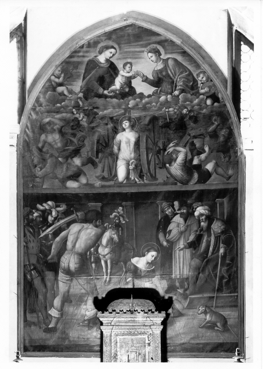 martirio di Santa Caterina d'Alessandria (dipinto, opera isolata) di Paolo da Cailina il Giovane (sec. XVI)