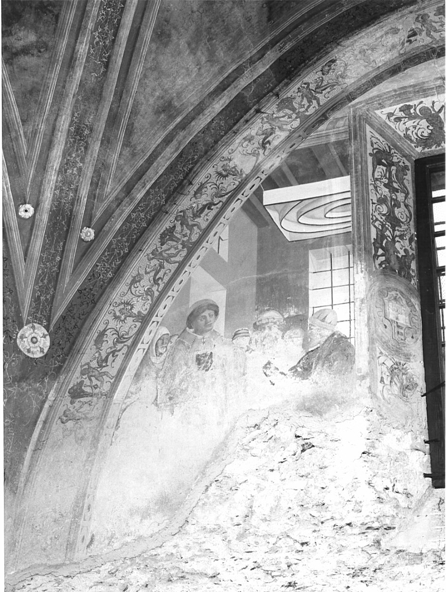 San Lorenzo e l'imperatore Decio (dipinto, elemento d'insieme) di Stella Fermo detto Fermo da Caravaggio (sec. XVI)