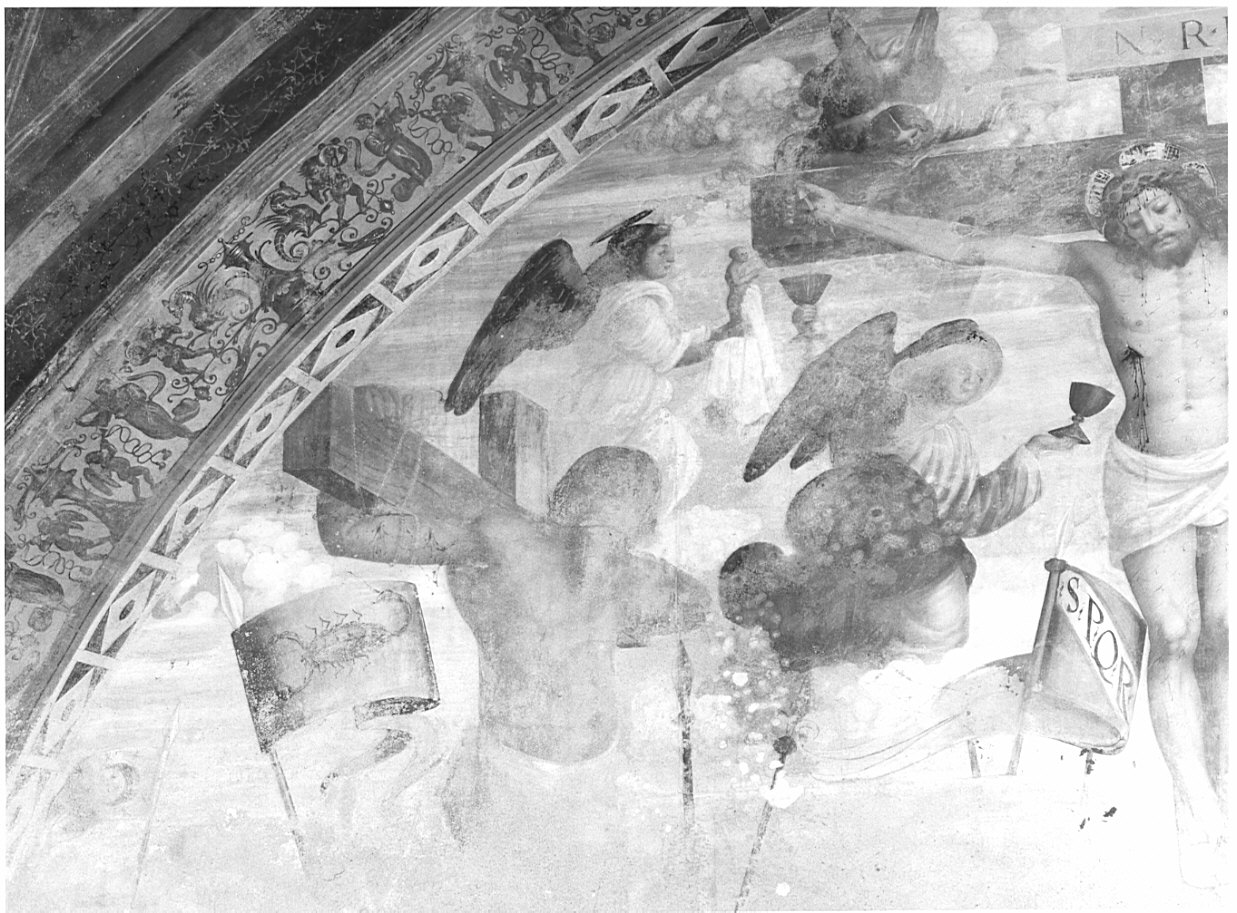 crocifissione di Cristo (dipinto, elemento d'insieme) di Stella Fermo detto Fermo da Caravaggio (sec. XVI)