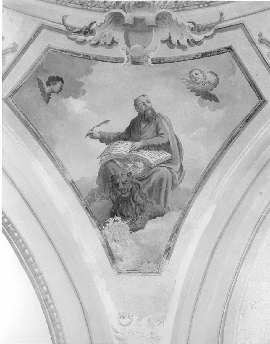 San Marco Evangelista (dipinto, elemento d'insieme) di Dongi Giovanni, Reganzano Domenico (sec. XVIII)