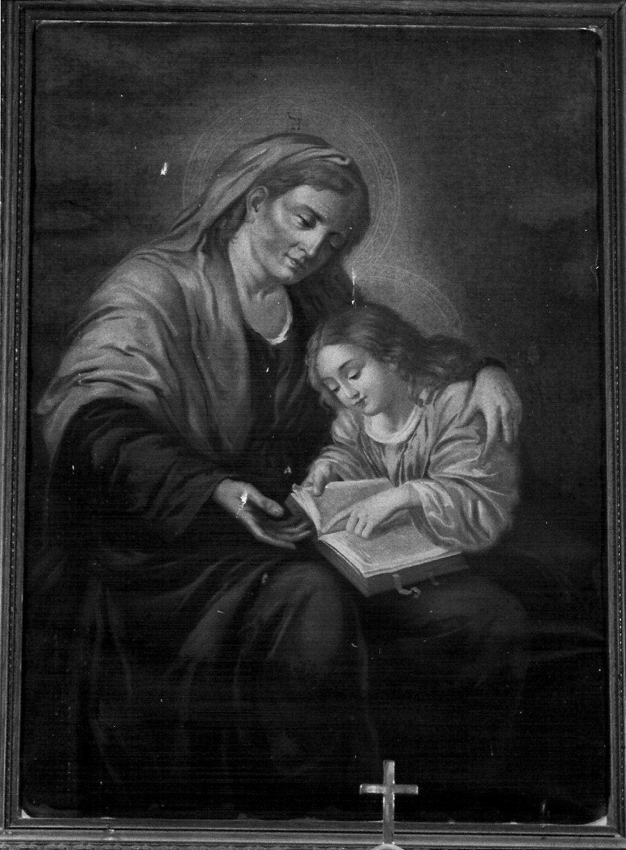 Sant'Anna insegna a leggere a Maria Vergine (dipinto, opera isolata) - ambito lombardo (sec. XVIII)