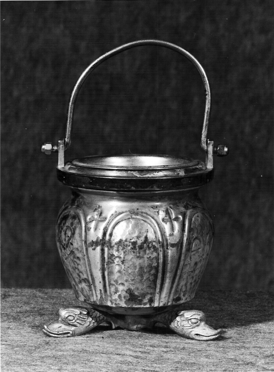 secchiello per l'acqua benedetta, opera isolata - bottega lombarda (seconda metà sec. XVI)