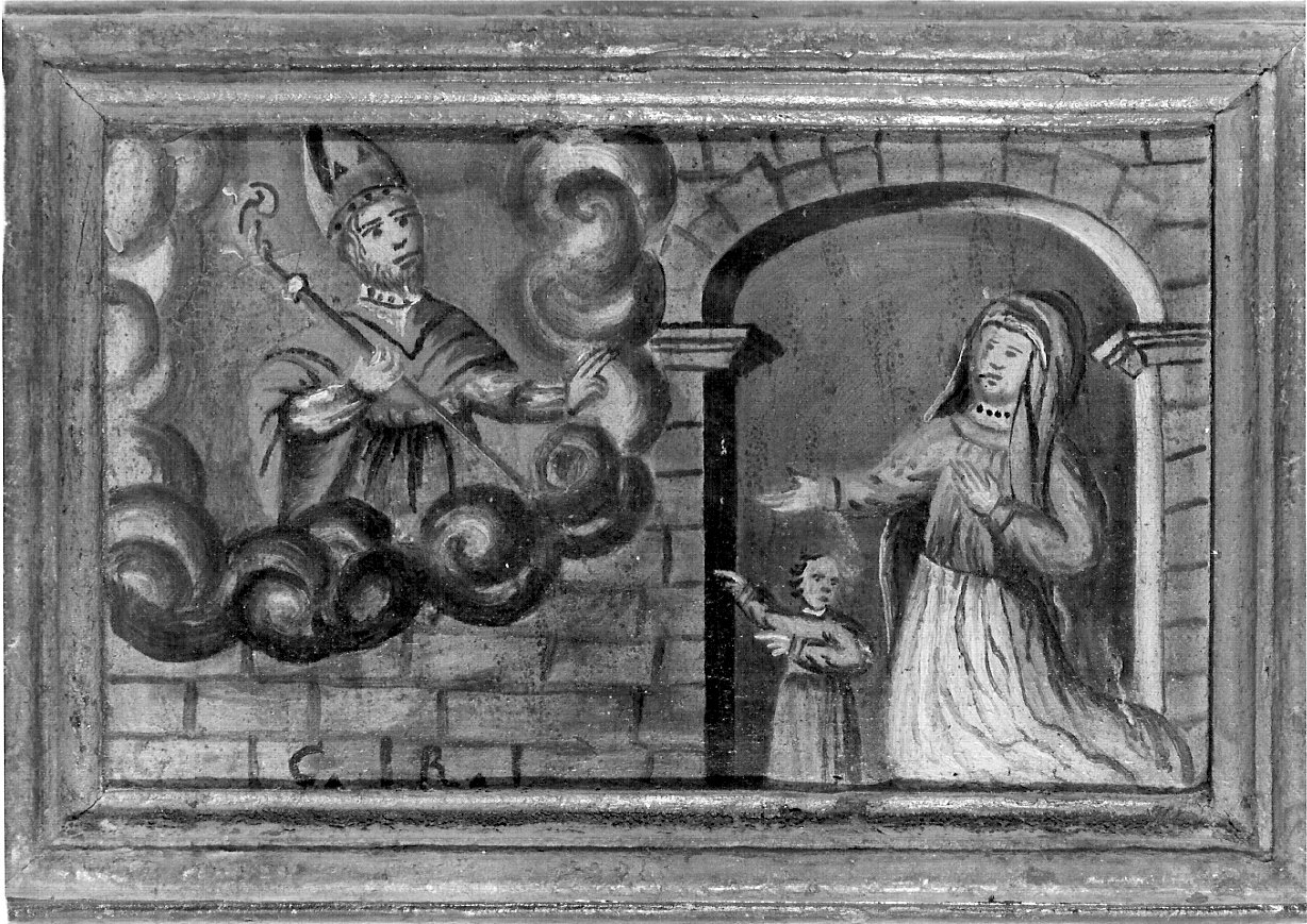 ringraziamento a San Gottardo per grazia ricevuta (ex voto, opera isolata) - ambito valtellinese (fine sec. XVII)