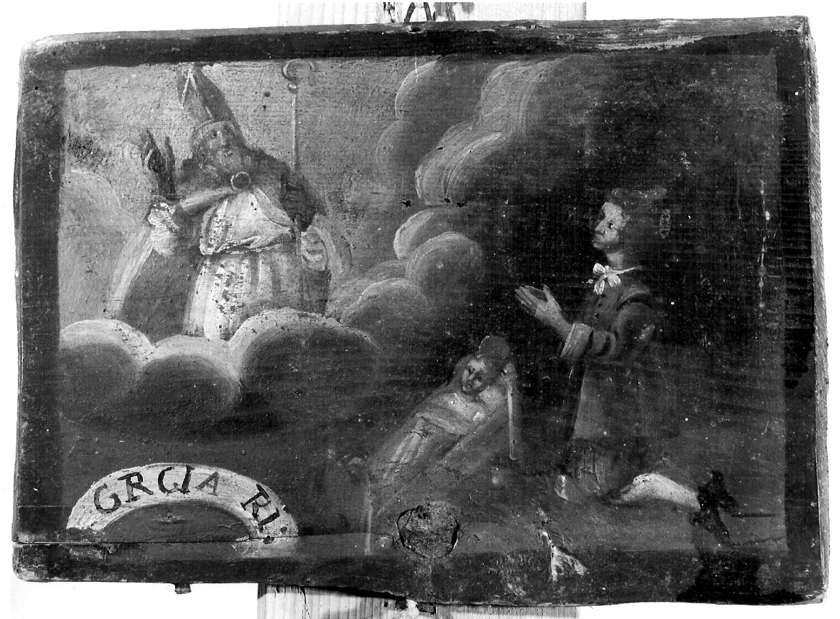 ringraziamento a San Gottardo per grazia ricevuta (ex voto, opera isolata) - ambito valtellinese (fine sec. XVII)