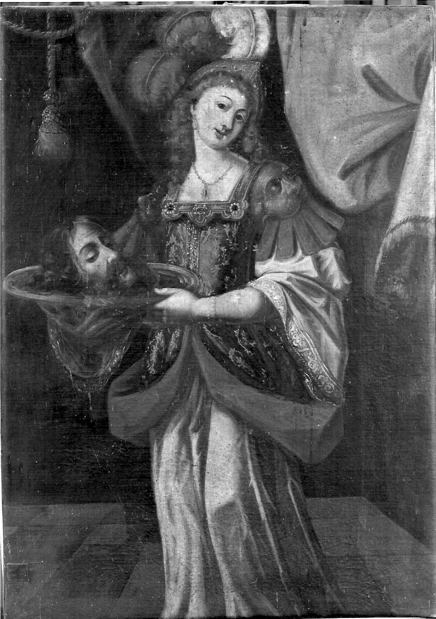 Salome con la testa di San Giovanni Battista sul piatto (dipinto, opera isolata) - ambito lombardo (seconda metà sec. XVII)