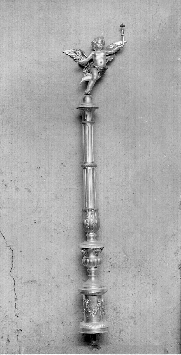 mazza processionale, opera isolata - bottega lombarda (seconda metà sec. XVIII)