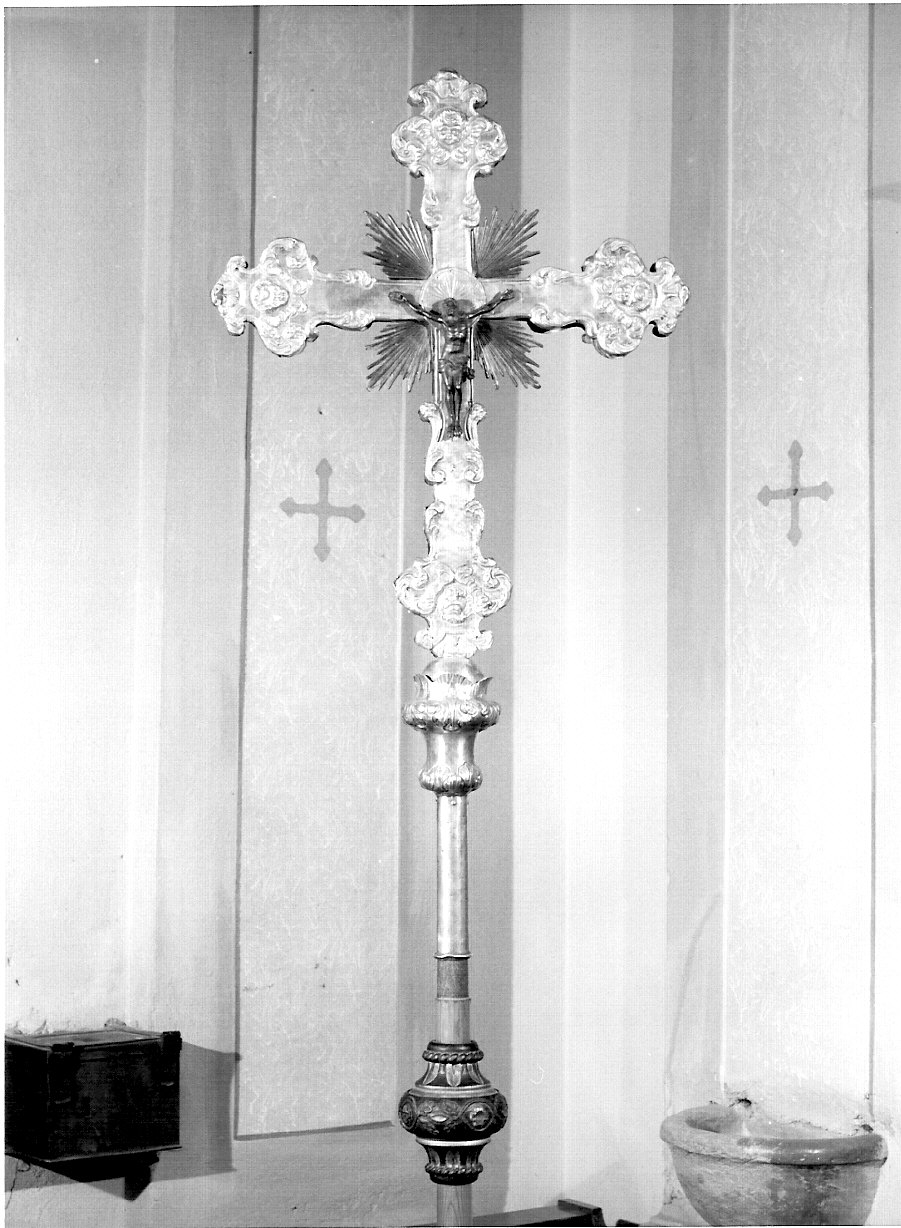 croce processionale, opera isolata - bottega lombarda (seconda metà sec. XVII)
