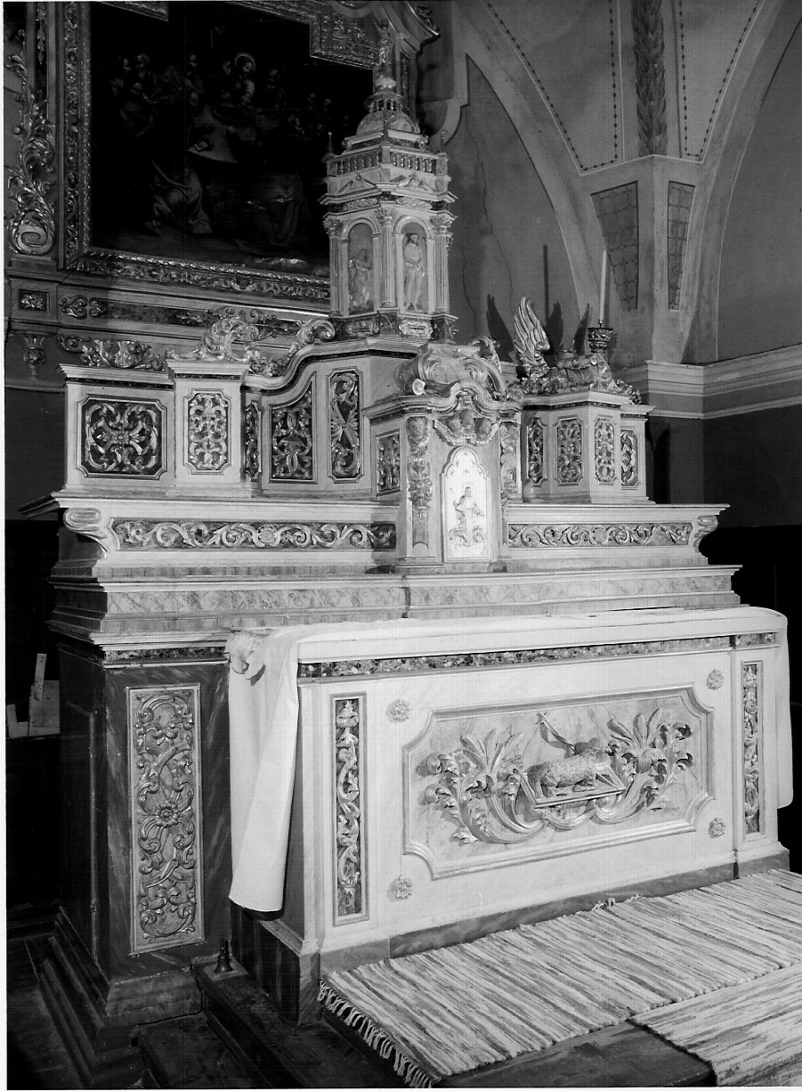altare maggiore, complesso decorativo - bottega lombarda (prima metà secc. XVII/ XVIII, sec. XX)