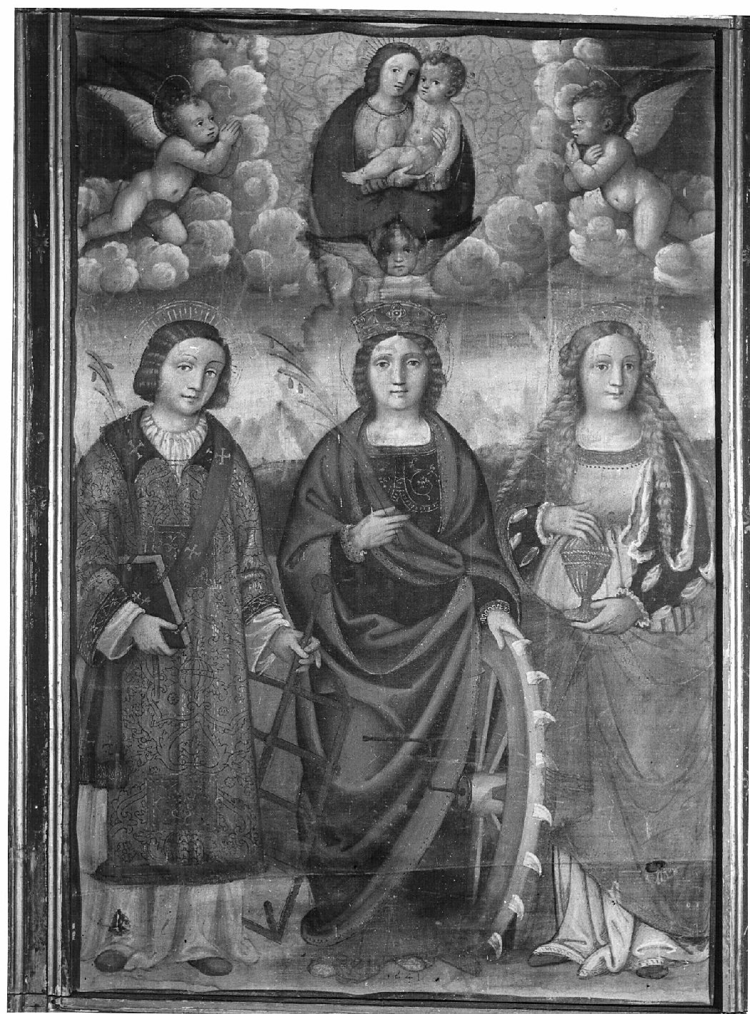 Madonna con Bambino e Santi (dipinto) di Valorsa Cipriano (sec. XVI)