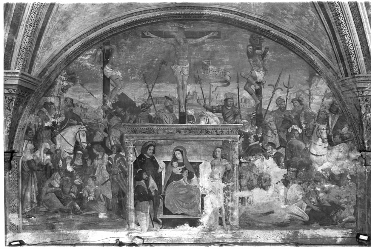 crocifissione di Cristo (dipinto) - ambito lombardo (prima metà sec. XVI)