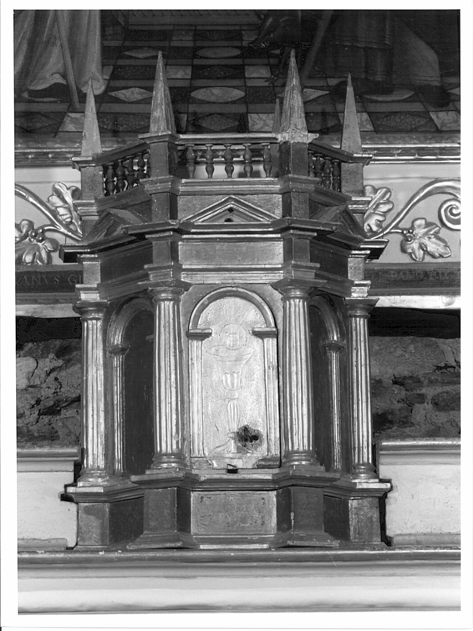 tabernacolo - a tempietto, elemento d'insieme - bottega lombarda (fine sec. XVI)