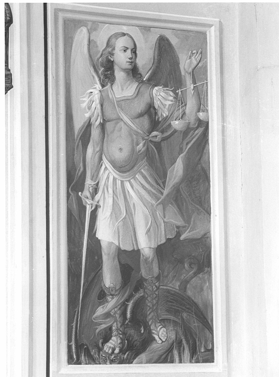 San Michele Arcangelo (dipinto, elemento d'insieme) di Conconi Turildo (sec. XX)
