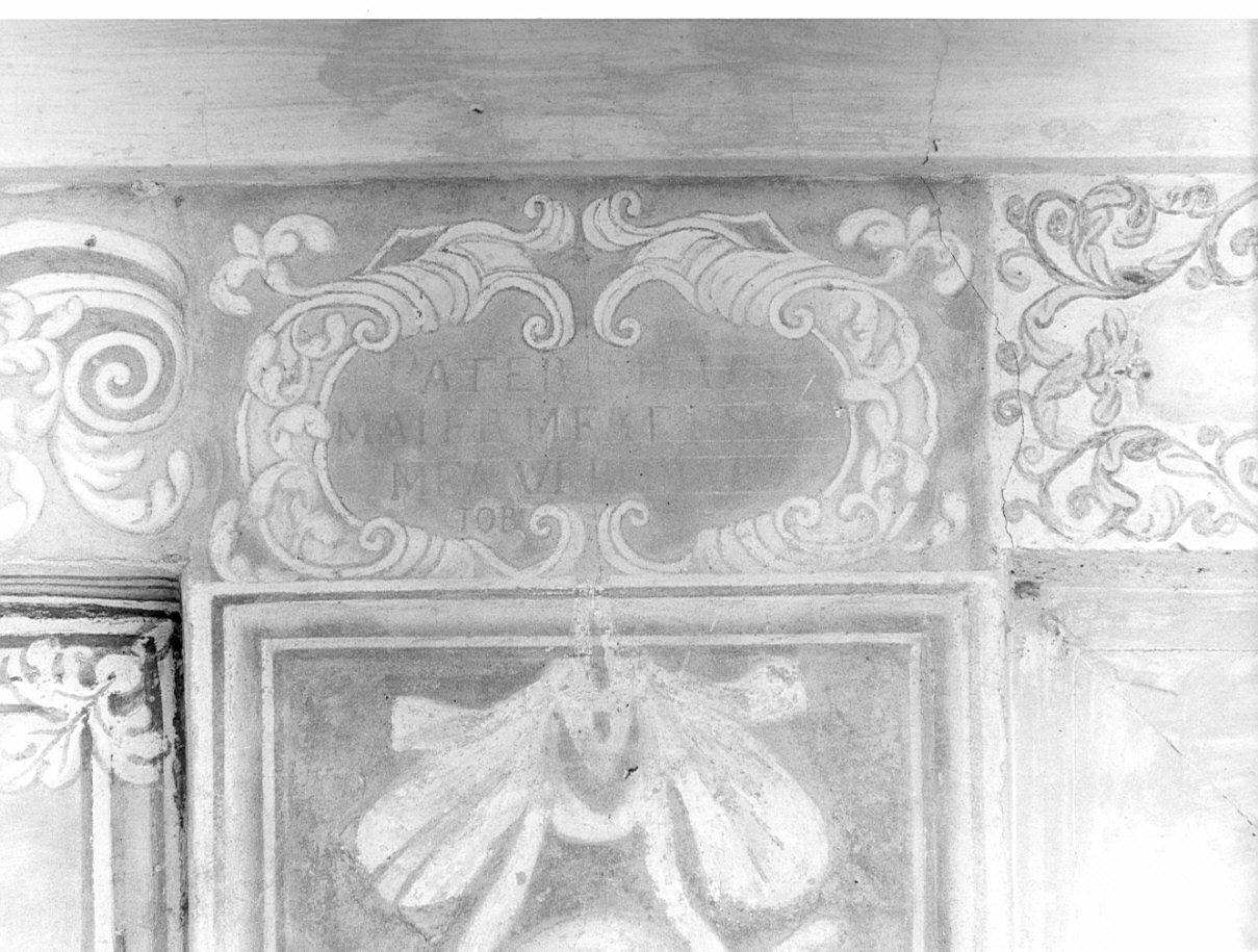 cartiglio con iscrizione (dipinto, elemento d'insieme) - ambito lombardo (sec. XVIII)