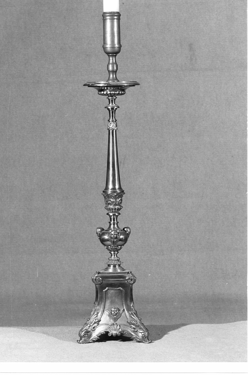 candeliere d'altare, serie - ambito valtellinese (sec. XIX)