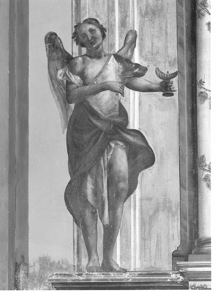 Angelo con navicella portaincenso (dipinto, elemento d'insieme) di Romegialli Giovanni Pietro - ambito valtellinese (seconda metà sec. XVIII)