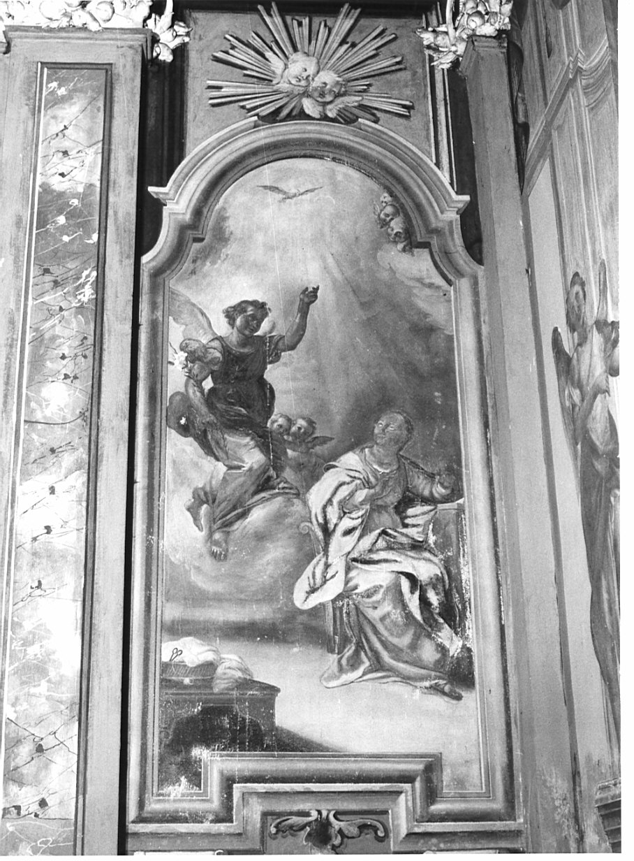 Annunciazione (dipinto, elemento d'insieme) di Romegialli Giovanni Pietro - ambito valtellinese (seconda metà sec. XVIII)