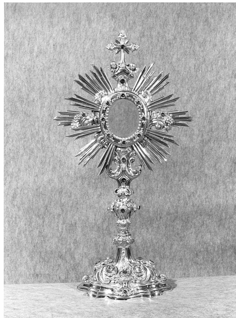 ostensorio - a raggiera, opera isolata - ambito lombardo (sec. XVIII)
