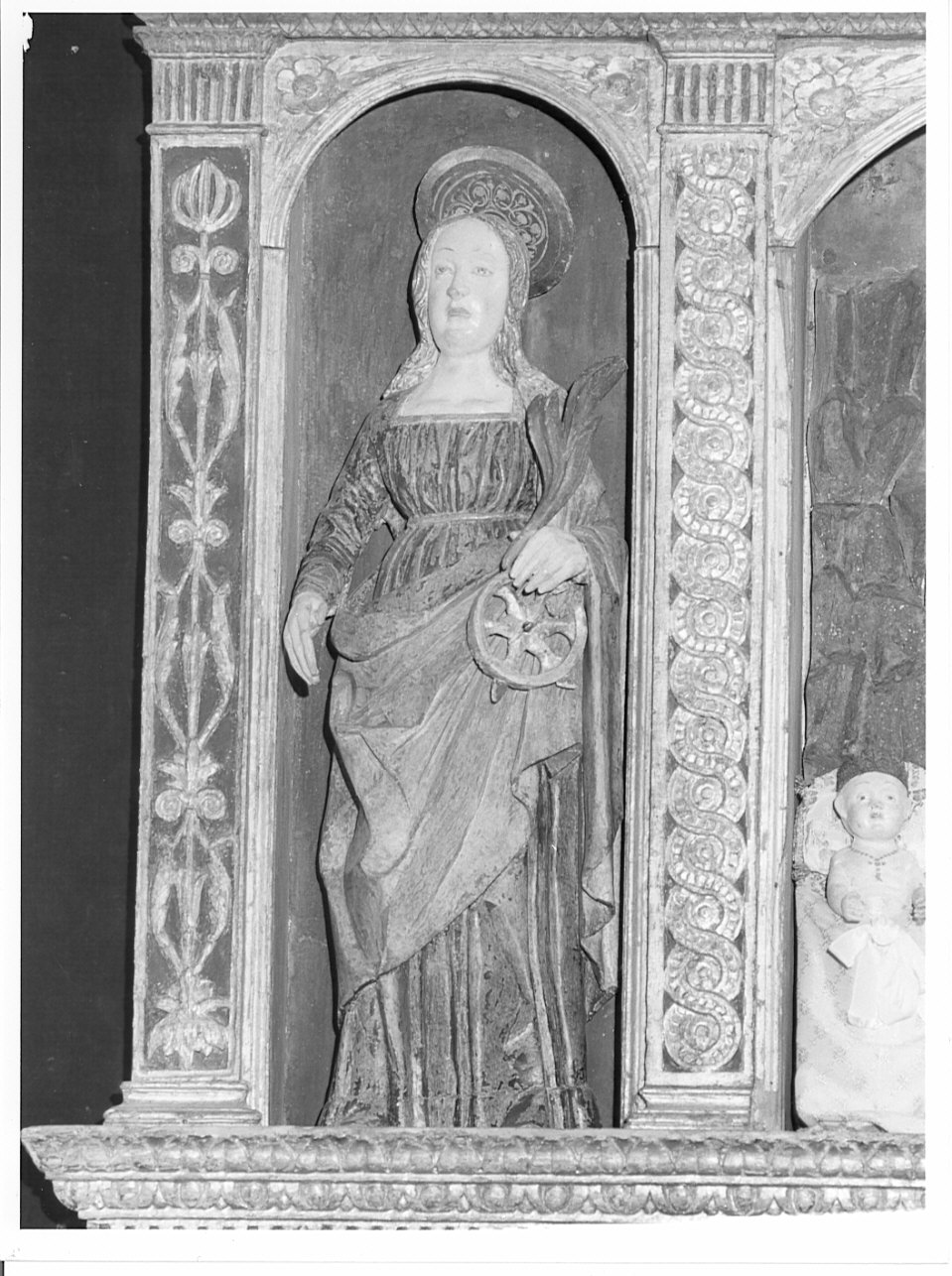 Santa Caterina d'Alessandria (statua, elemento d'insieme) di Del Maino Giacomo (bottega) (fine sec. XV)