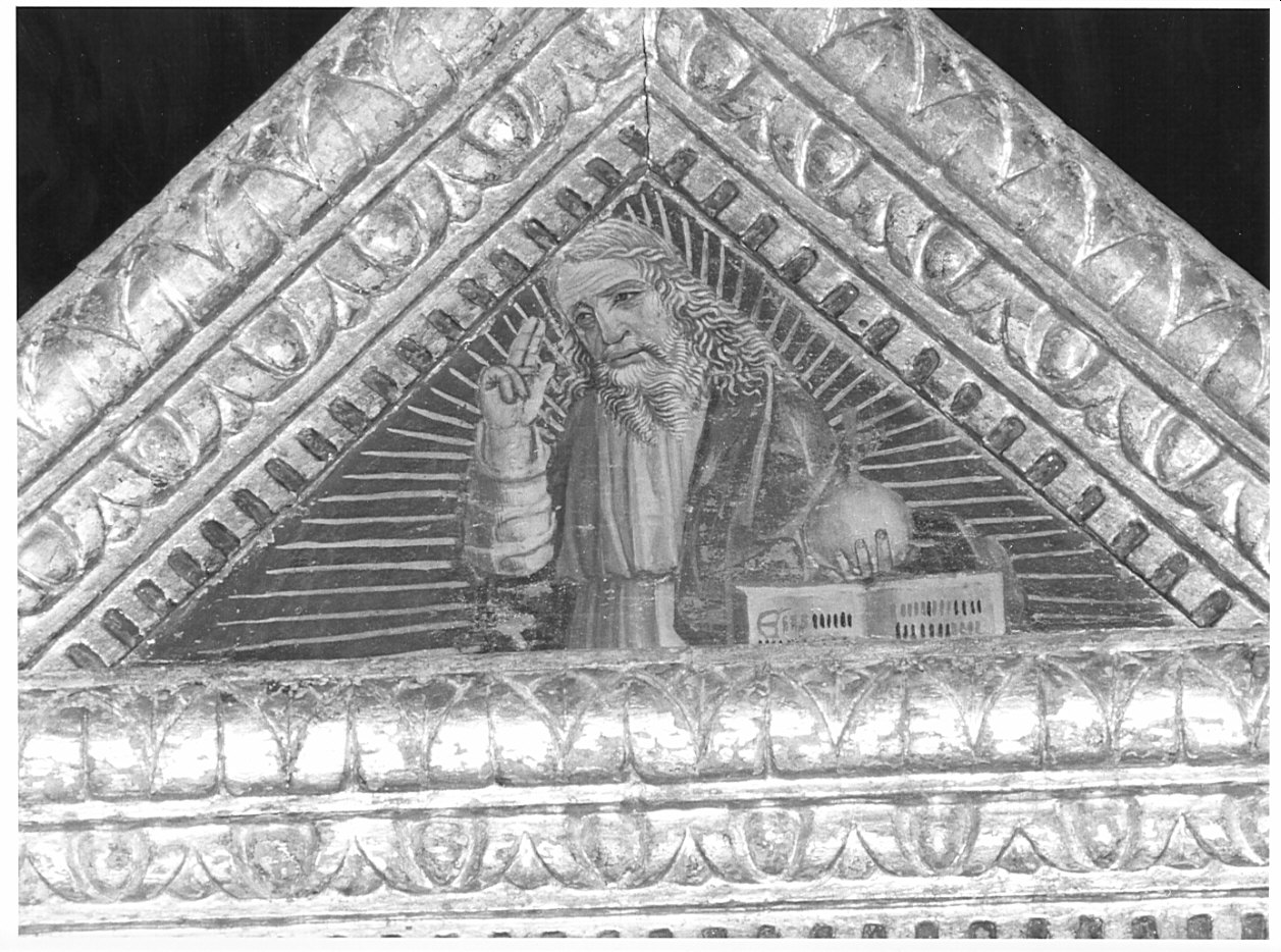 Dio Padre benedicente (dipinto, elemento d'insieme) di Maestro Bramantesco di Grosio (fine sec. XV)